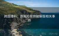 跨国爆料:泡芙短视频破解版相关事件